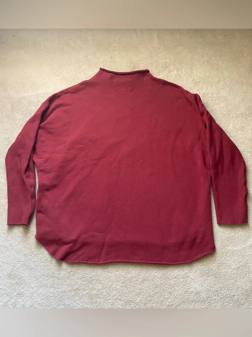 Frank & Eileen Anna Long-Sleeve Funnel Neck Triple Fleece Capelet Medium Red - Picture 3 of 9